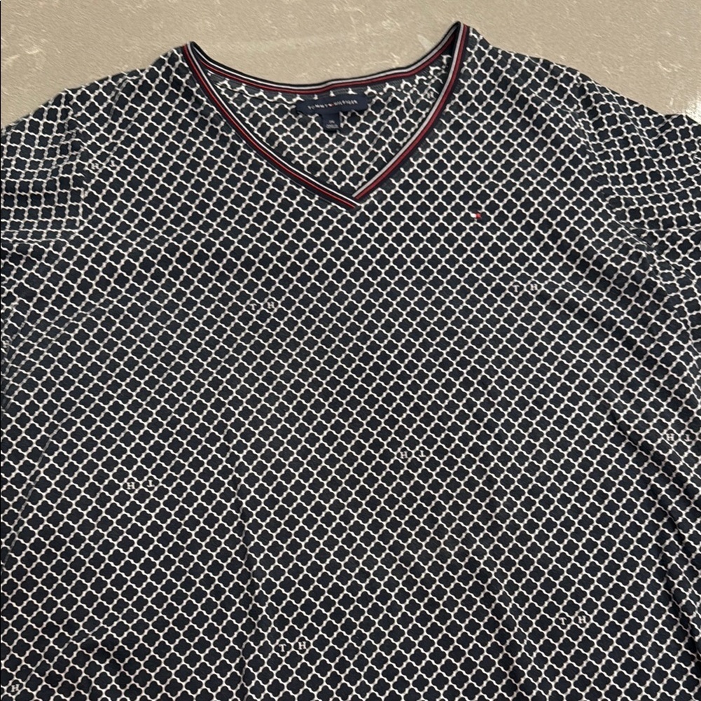 Tommy Hilfiger Black and White Short Sleeve Tee